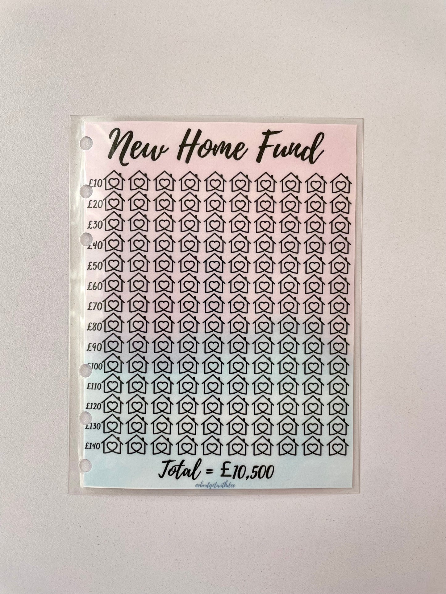 New Home Fund - Laminated Savings Tracker