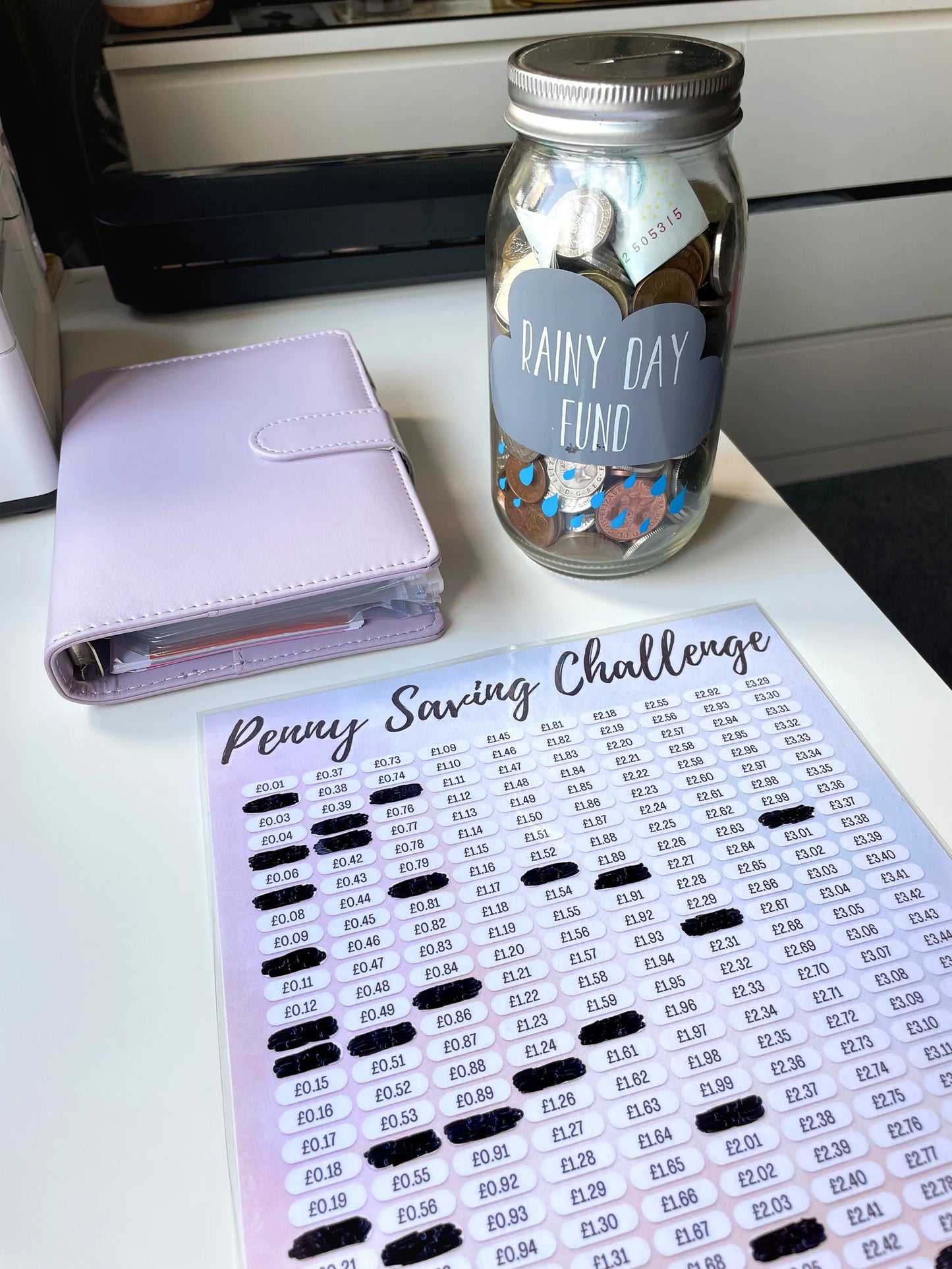 Penny Saving Challenge Tracker - A4 Laminated sheet