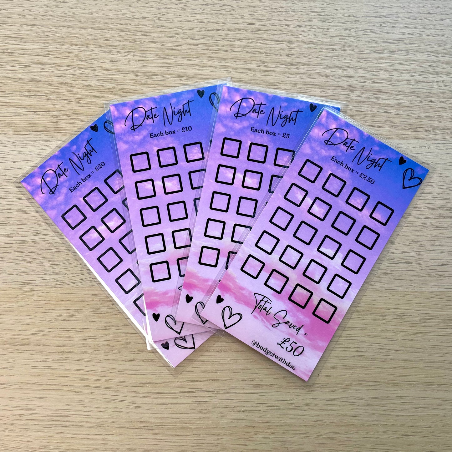 Date Night Fund Laminated Savings Tracker