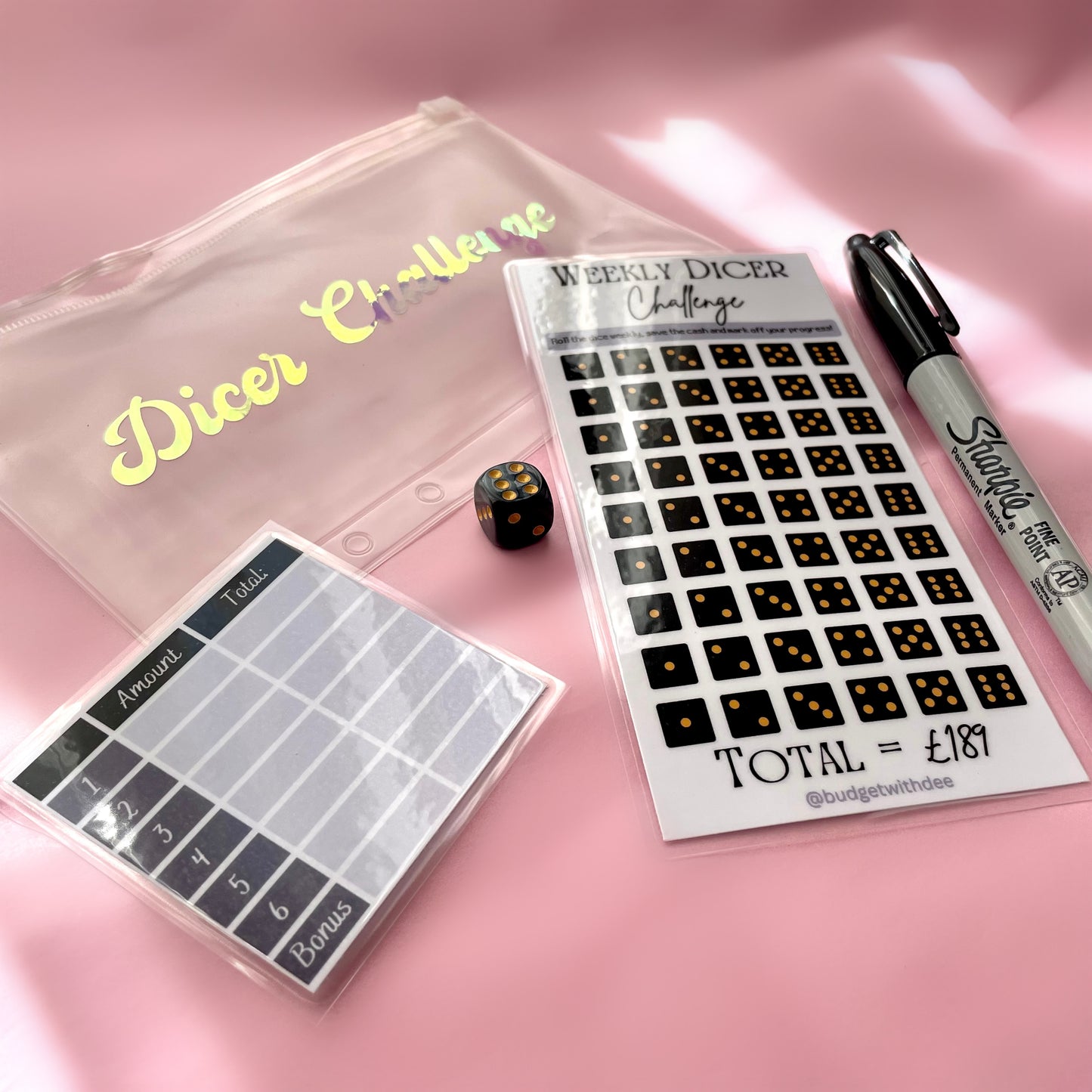 Weekly Dice Challenge - Save £189! Laminated Savings Challenge Set