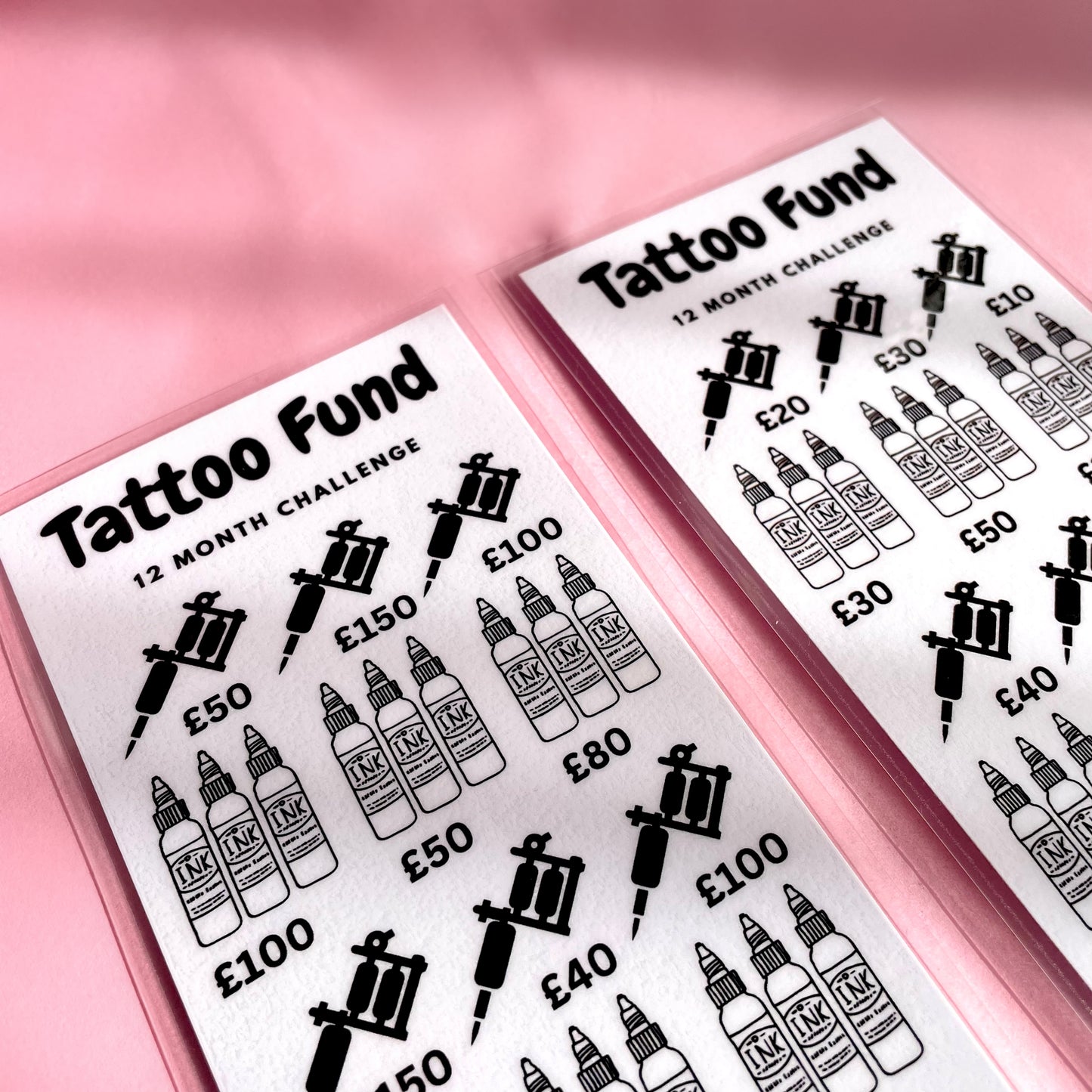 Tattoo Fund Laminated Savings Tracker | Budget Binder Wallet Insert