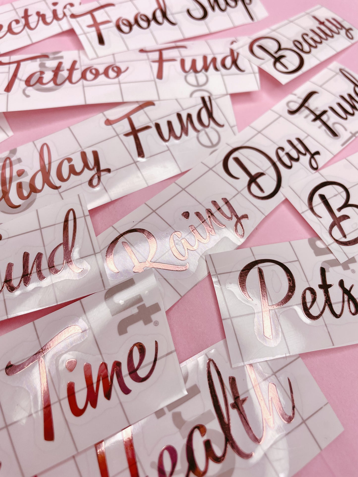 Vinyl Category Stickers for Cash Stuffing Wallets
