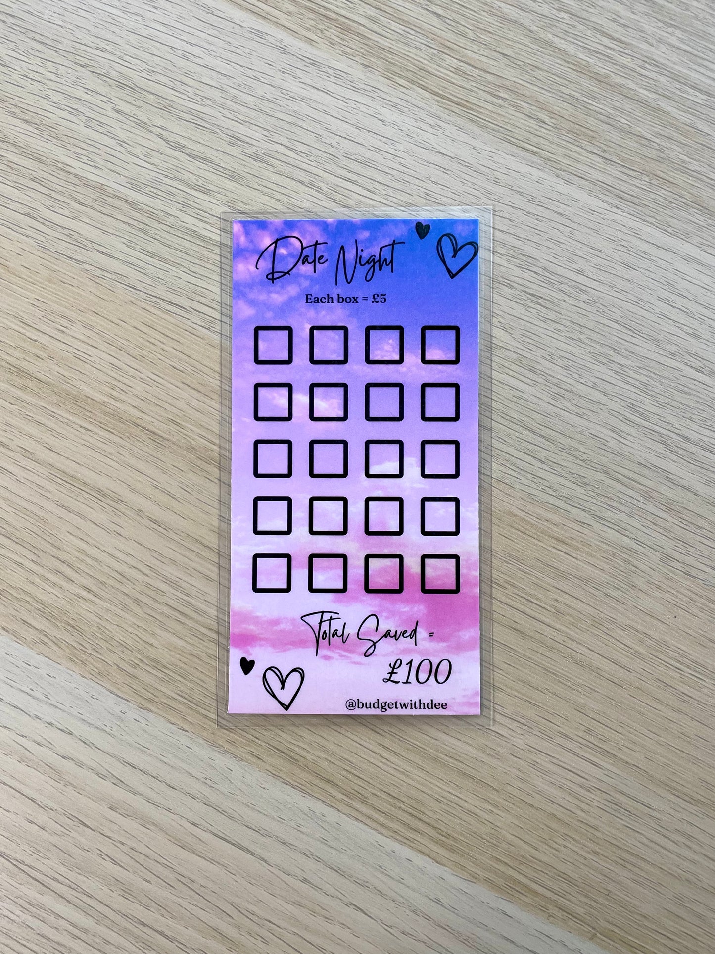 Date Night Fund Laminated Savings Tracker