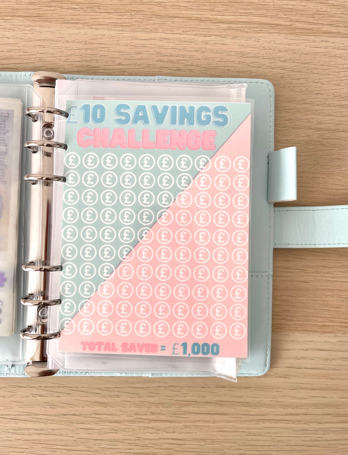 100 Day Saving Challenge - Hole Punched Laminated Tracker