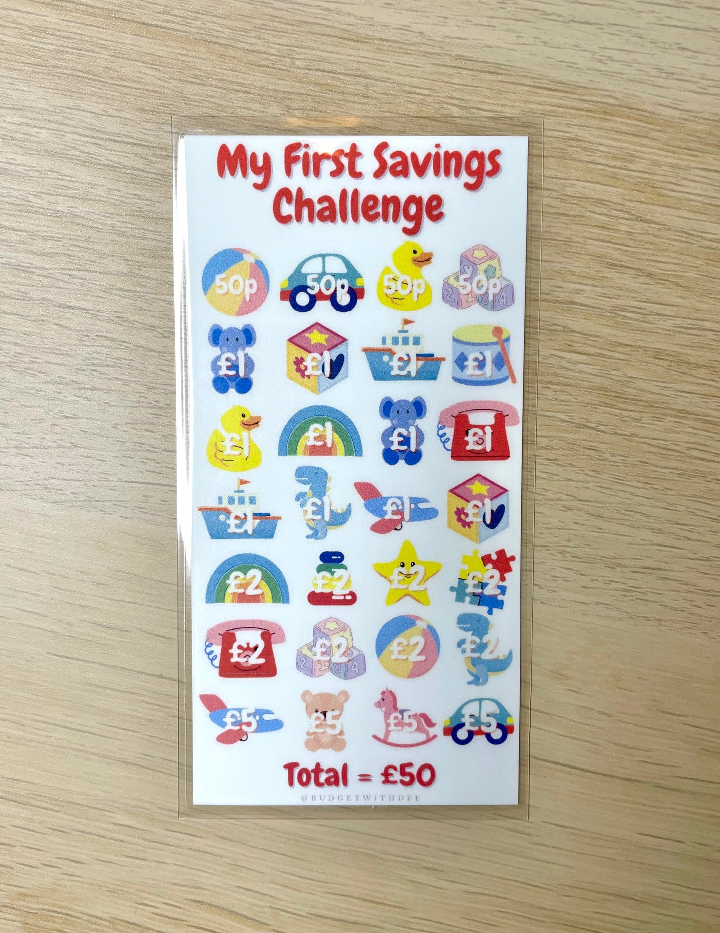 My First Savings Challenge - Laminated Kids Saving Tracker